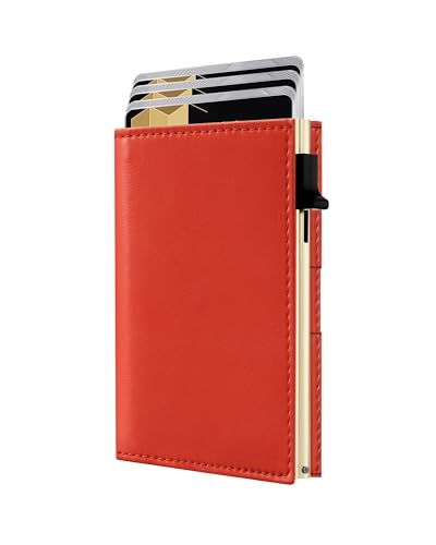 Image of QLD RFID Wallet for Women - Small Slim Trifold Wallet Anti-Theft Pop up Card Holder, Minimalist, Ultra Thin, Front Pocket, Premium Leather, 9-11 Cards Capacity | ID Window | Cash Slot