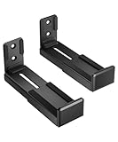 Hoss® Sound Bar Stand Wall Mount - Universal Dual Bracket for Most Soundbars, Holds up to 15 kg, Depth Adjustable 3.5”-6.1” - Speaker Stand Black