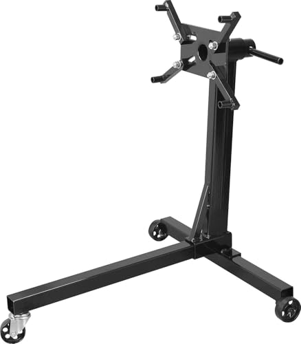 Torin Engine Stand: Steel Rotating Engine Lift Stand with 4 Adjustable Arms and 360 Degree Rotating Head, 3/8 Ton (750 lb) Capacity - Black