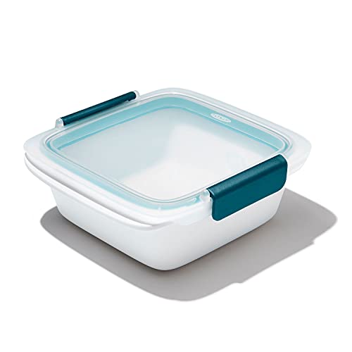 OXO(オクソー) 弁当箱 保存容器 プレップ&ゴー ランチ コンテナ 1L 2段式 ドレッシングケース付 レンジ対応