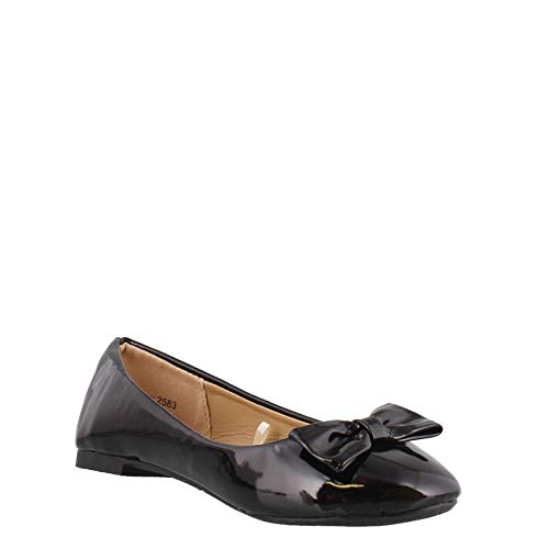 Girls Josmo, Bow Dressy Flats Black Patent2
