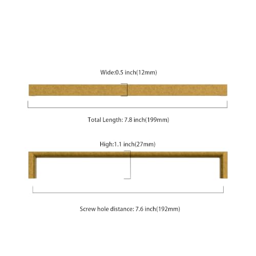 Image of 10 Pack 7.5 Inch(192mm) Brushed Antique Brass Cabinet Pulls Kitchen Cabinet Handles Drawer Pulls for Dresser Cupboard Wardrobe