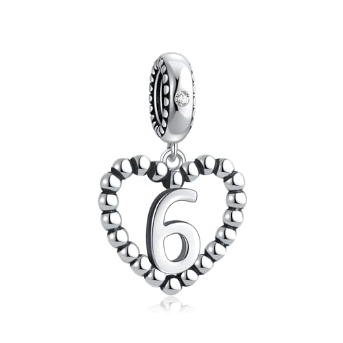 Image of 925 Sterling Silver Number Charm fits Pandora, Gift for Women