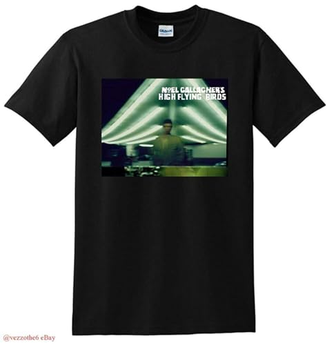 Image of Noel Gallaghers High Flying Birds T Shirt Vinyl Cover Shirt Top Black M