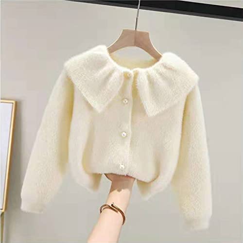 Fleece Sweater for Toddler Girls Thicken Solid Button Down 𝗥uffle Jacket Kids Long Sleeve Windproof Cardigan3