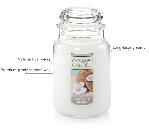Yankee-Candle-Coconut-Beach-Scented-Classic-22oz-Large-Jar-Single-Wick-Candle-Over-110-Hours-of-Burn-Time-Ideal-for-Gift-Giving-Special-Occasions Yankee Candle Coconut Beach Scented Classic 22oz Large Jar Single Wick Candle Over 110 Hours of Burn Time Ideal for Gift Giving Special Occasions