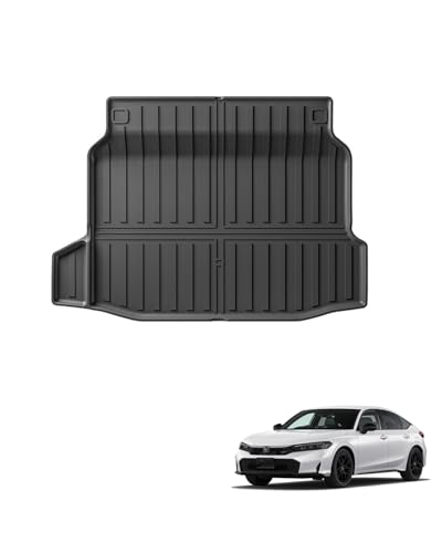 JSCar Products ホンダ シビック FL系 FL1・FL4・FL5 トランクマット 完全に密閉された TPE環境に優しい素材 防水 防汚 お手入れが簡単で、お手入れも簡単で、耐久性に優れています 収納しやすく折りたたみ可能 専用設計 カスタムパ