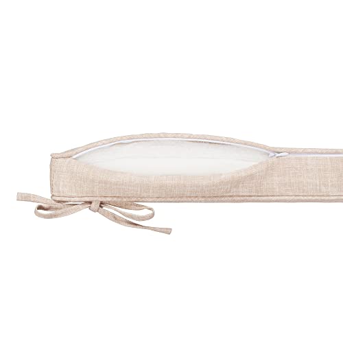 Magpie Fabrics Indoor/Outdoor Waterproof Square Corner Seat Cushion, 18" X 18" X 2.5", 2 Pack, Weather Resistant Universal Seat Cushions, For Patio Garden Dining(Beige Textured) #TOP4