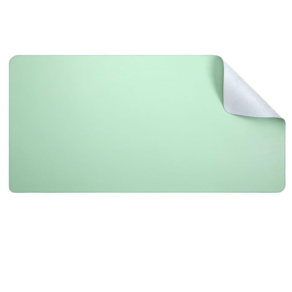 Schreibtischunterlage aus PU-Leder, rutschfeste Schreibtischunterlage für Büro und Zuhause, wasserdicht, Laptop-Schreibunterlage, hitzebeständig, Tastatur-Mauspad, Schreibunterlage (mintgrün, 140 x 70