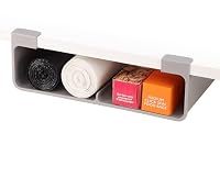 Joseph Joseph CupboardStore Under Shelf Storage Film, Foil and Bag Organiser, for Larger Rolls and Boxes, Installation with 3M VHB Tape or Screws, Fits Kitchen Units Over 33 cm Wide, Large [Warehouse]