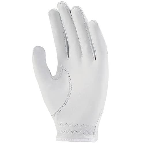 Gearx Women's Waterproof Sheepskin Golf Gloves, White (X-Large(22), Left) #TOP1