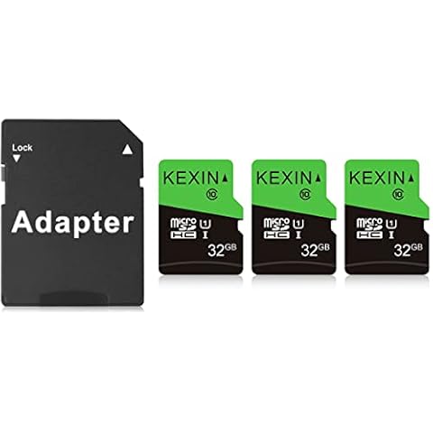 KEXIN Micro SD Card 32GB 3 Pack MicroSDHC Memory Card Class 10 High Speed Card Micro SD 32 GB UHS-I TF Card, C10, U1, SD Adapter Include Cover
