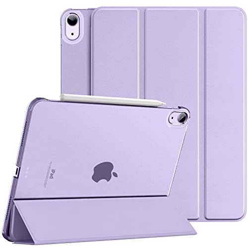 Dadanism Étui Compatible avec iPad Air 5 2022 iPad Air 4 iPad 10,9  2020, Coque Tablette Antichoc à Rabat avec Support, Translucide Protecteur en PC, Supporter la Charge Magnétique, Taro Violet