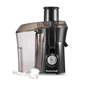 Hamilton Beach Juicer Machine, Big Mouth Large 3 inch Feed Chute for Whole Fruits and Vegetables, Easy to Clean, Centrifugal Extractor, BPA Free, 800W Motor, Black 67601AG