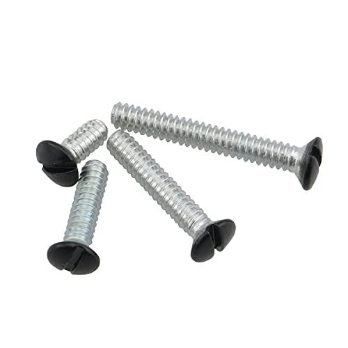 BAIRONG 120pc Wall Plate Screws #6-32 Thread Black Screws for Wall Light Switch Panels 4 Lengths (30pc 3/8 Inch + 9/16 Inch + 3/4 Inch + 1 Inch)