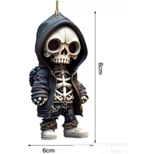 Kwueiit クールな骨組みの置物、装飾、樹脂細工、かわいい、塑像、記念、彫刻、恐怖、小道具、7点セット(2D) [2]