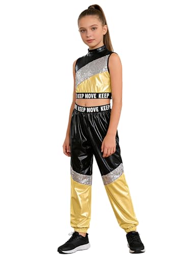 Ensemble sportif danse de rue brillant avec haut et pantalon