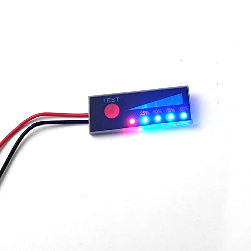 GTIWUNG 5 Stück 5S Batteriekapazitätsanzeige Power Level Checker, Lithium Batterie Kapazitätsanzeigemodul, LED Kapazitätsanzeige 25% 50% 75% 100% mit Vorverdrahtung