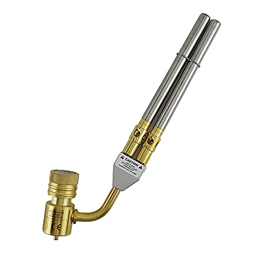 Twin Tubes Super Soldering Torch Mapp Gas Torch Brazing Gun Propane Gas Welding Plumbing Jewelry Burner Heater Blowtorch BBQ