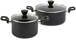 Amazon Basics Stackable Ceramic Non-Stick Cookware Pots and Pans Set, 10-Piece, Space Saving
