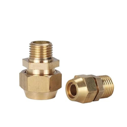 Brass Flaring Directly Connector 1/8" 1/4" 3/8" 1/4" BSPT Male Thread Brass Fitting Copper Expansion Flared Adapter Connector(PC