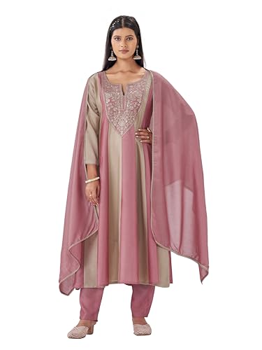 Kurta rose en soie évitez les fautes de goût avec cet ensemble 3 pièces parfaitement assorti