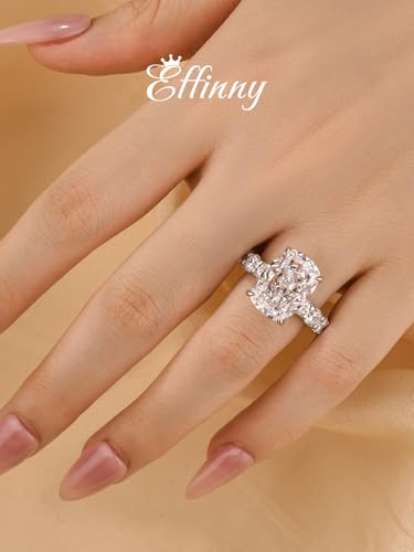 9.0ct Crushed Ice Elongated Cushion Cut Engagement Ring for Women,925 Sterling Silver Simulated Diamond Promise Ring for Wedding,Daily,Travel,Party3