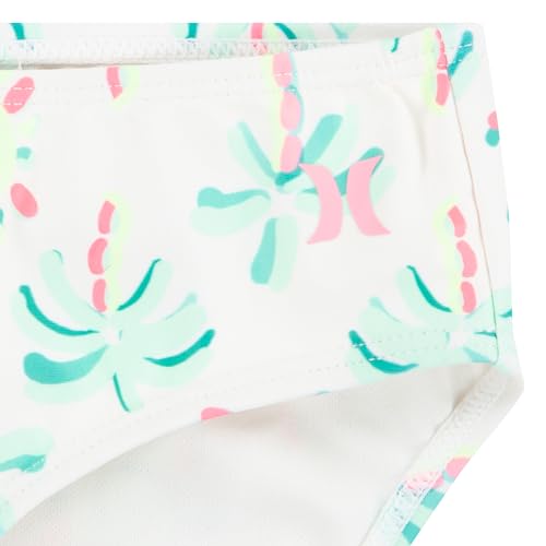 Image of Hurley Girls' Flounce Bikini 2-Piece Swimsuit, Pale Ivory /Reef Green, 14
