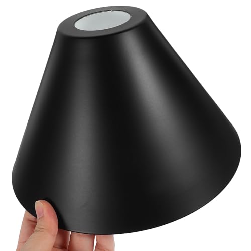 Image of Veemoon Metal Barrel Lampshade Black Industrial Lampshade Iron Pendant Light Shade Simple Hanging Lamp Shade Rustic Bulb Minimalists Lamp Covers for Table Floor Ceiling, Small