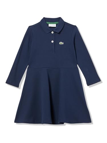 Lacoste Girls Long Sleeve Pique Fit & Flare Polo Dress