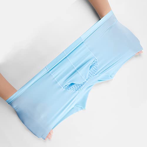 Men Ice Silk Boxer Briefs with Bulge Pouch Black Breathable Underwear Cool Ultra-thin Stretch Boxers4