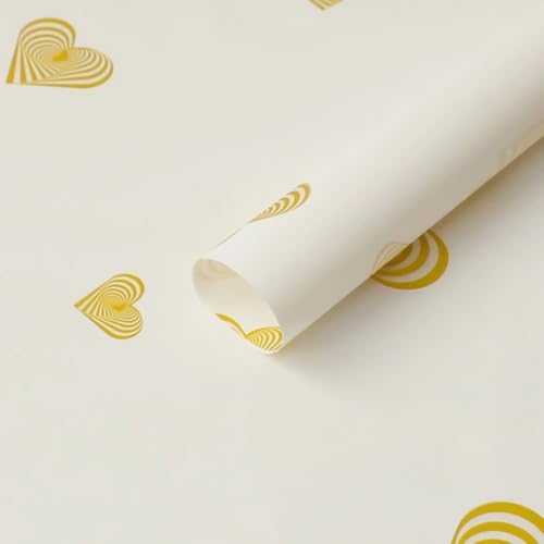 Image of Oasis - 20 Sheets Korean Style Waterproof Premium Bouquet Wrapping Sheet (58cm x 58cm, 60 Microns) | Cupid Heart Design, Giftwrap for Flowers & DIY Gift Wrapping Paper For Valentines Day - White