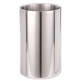 Double Wall Utensil Holder - 304 Stainless Steel Sleek Kitchen Utensil Holder for Countertop, Spatula Spoon Storage Organizer, Large Cooking Utensil Caddy Counter, Shining Utensil Crock, Mirror Polish