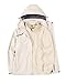 Minetom Giacca da Uomo Giacca Donna 3 in 1 Softshell Impermeabile Antivento Giubbino Rimovibile con Cappuccio Peluche Cappotto Trekking Montagna Invernale Outdoor Parka Donna Beige L