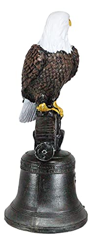 Ebros Independence Day American Patriotic Majestic Bald Eagle Perching On Liberty Bell Home Decor Figurine 4Th Of July America's Pride National Emblem Symbolic Home And Patio Accent #TOP5