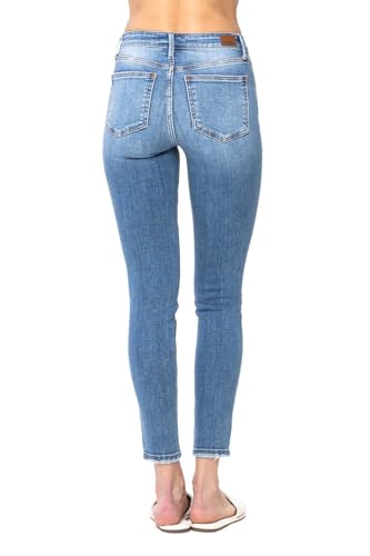 Judy Blue Women's Mid Rise Classic Ankle Skinny Jeans4