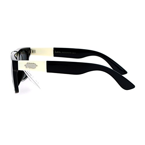 Loc Sunglasses Mens Fashion Shades Flat Top Rectangular Black White4