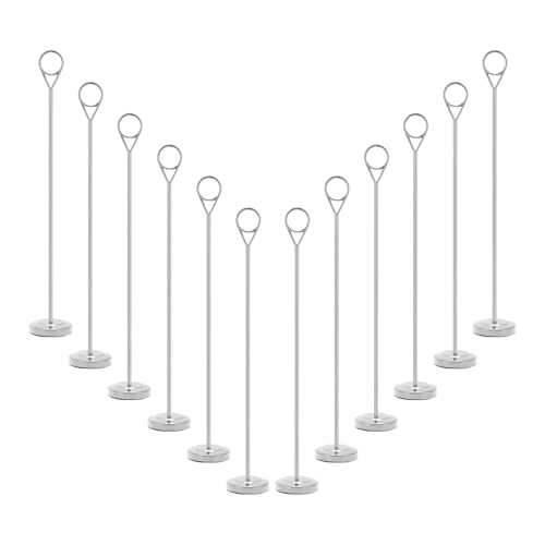 Porte-numéros de table en acier inoxydable de hauteur 12 pouces réutilisable