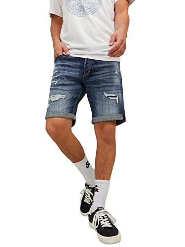JACK & JONES Jjirick Jjblair GE 840 Sn-Pantalones Cortos Vaqueros, Azul Denim, S para Hombre