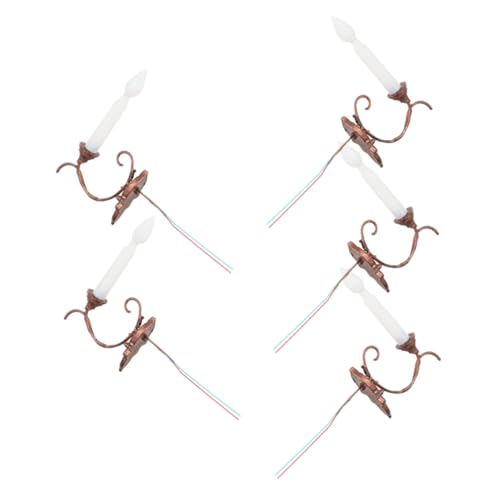 POPETPOP 5pcs Mini House Wall Lamp Sand Table Decorative Lights for Dioramas Realistic Miniature Wall Decor Warm Glow for Mini House Projects