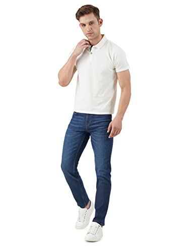 Image of INKD Men's Slim Fit Jeans - Mid-Rise | Cotton Blend | Contrast Stitch | Stretchable Fabric | Classic 5 Pocket Styling | Men's Bottomwear (Available in Plus Sizes)
