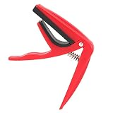 Ukulele -Capo Plastic Pitch Instrument con Primavera Fácil y Fácil de Usar para Jugadores de Ukelele Incluye Almohadas Silicona 1 X Capo (rojo)