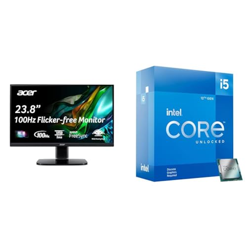 Image of Acer KC242Y Hbi 23.8 inch Full HD (1920 x 1080) Zero-Frame Gaming Office Monitor & Intel Core i5-12600KF Desktop Processor 10 (6P+4E) Cores up to 4.9 GHz Unlocked LGA1700 600 Series