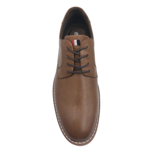 Men's Classic Oxford Dress Shoes, Leather, Casual Business Style with Contrast Stitching, Comfort TPR Sole4