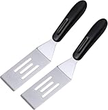 2 X Pampered Chεf Mini-Serving Spatula #2622, Pampered Mini Chef Stainless Steel Cutter and Turner for Serving, Flipping, Small Icing, Metal Grill Spatula for Brownies, Pancakes, Pie, Cookies etc. (2)