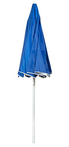 Trademark Innovations 6.5' Big Portable Free Standing Beach and Sports Umbrella with Base, Blue