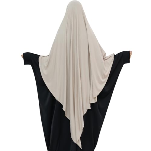 khalat Muslim Stretch Hijab Solid Color Full Cover Hijab for Women V-shaped Fashion Daily Prayer Hijab3
