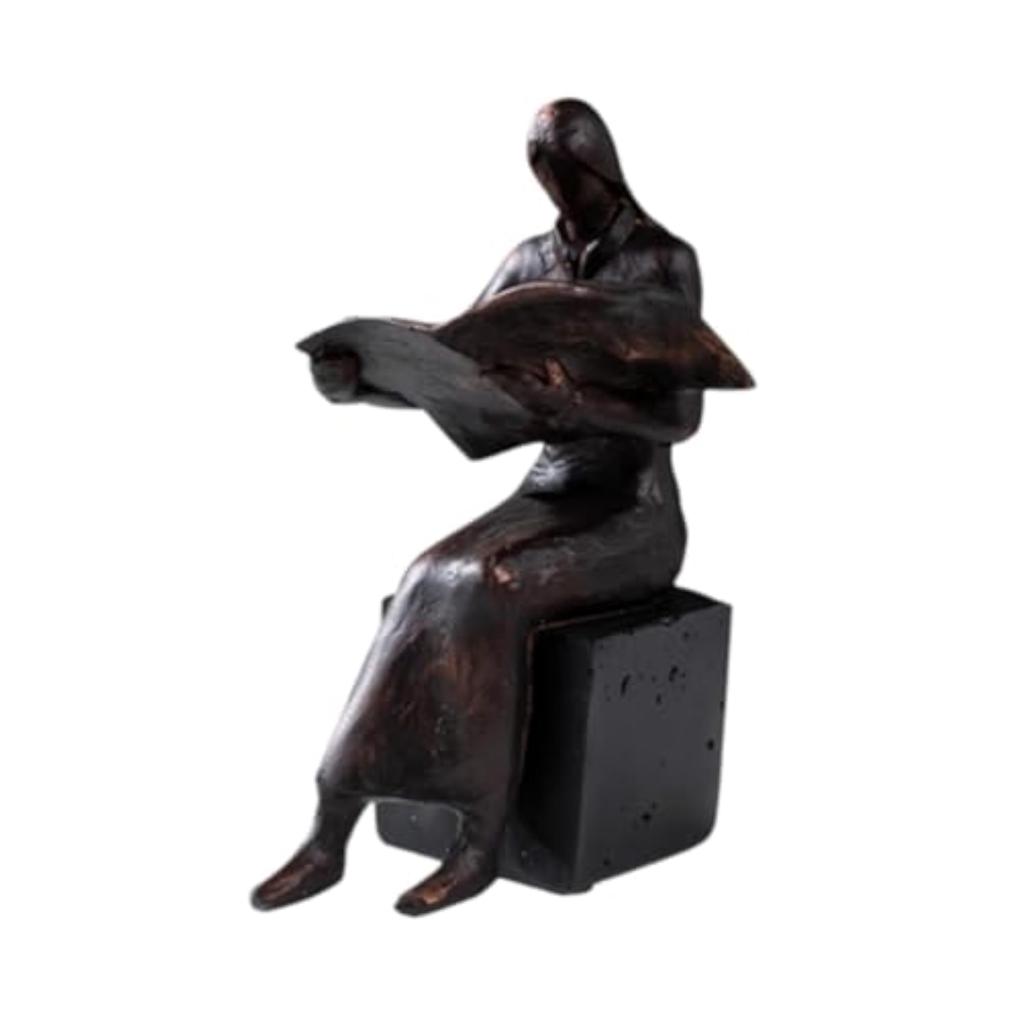 Reading Figurine Resin Bookend Abstract Art Sculpture for Home Table