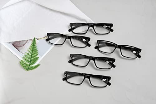 Eyekepper 5 Pack Reading Glasses for Men Spring Hinges Classic Readers Black Frame +1.50 — view 6