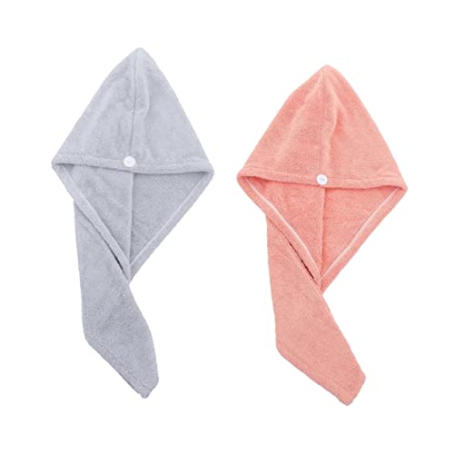 Beaupretty 2 Peças Chapéu De Lã Coral Para Cabelo Seco Chapéu De Secagem De Cabelo Touca Absorvente